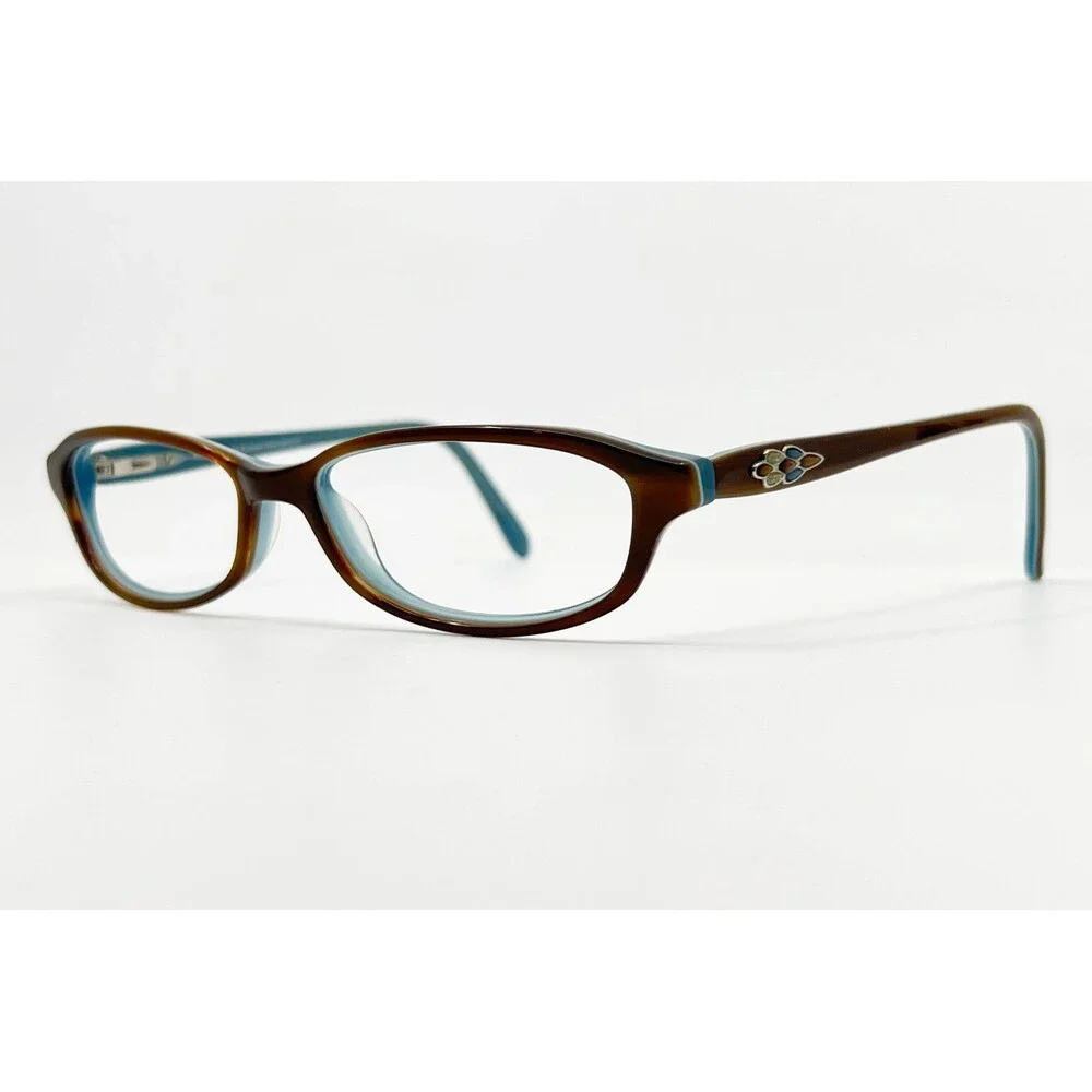 Scott Harris Eyeglasses Womens Brown Blue 244 01 Oval Full Rim Frames 49-16-135
